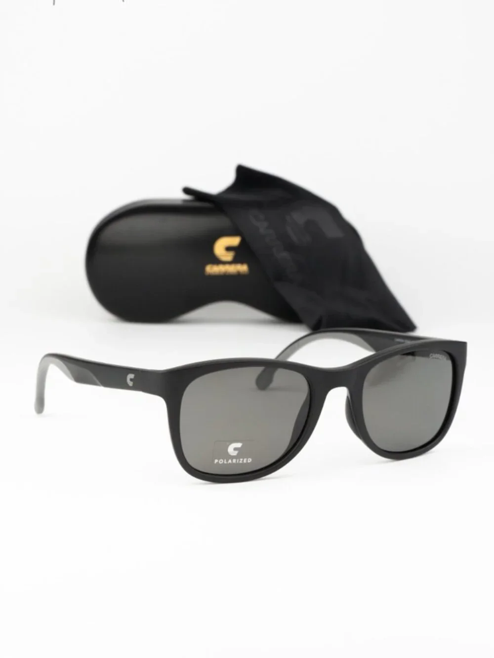 Carrera Women Sunglasses Black Grey Polarized Square CARRERA 8054/S 0003/M9 NEW